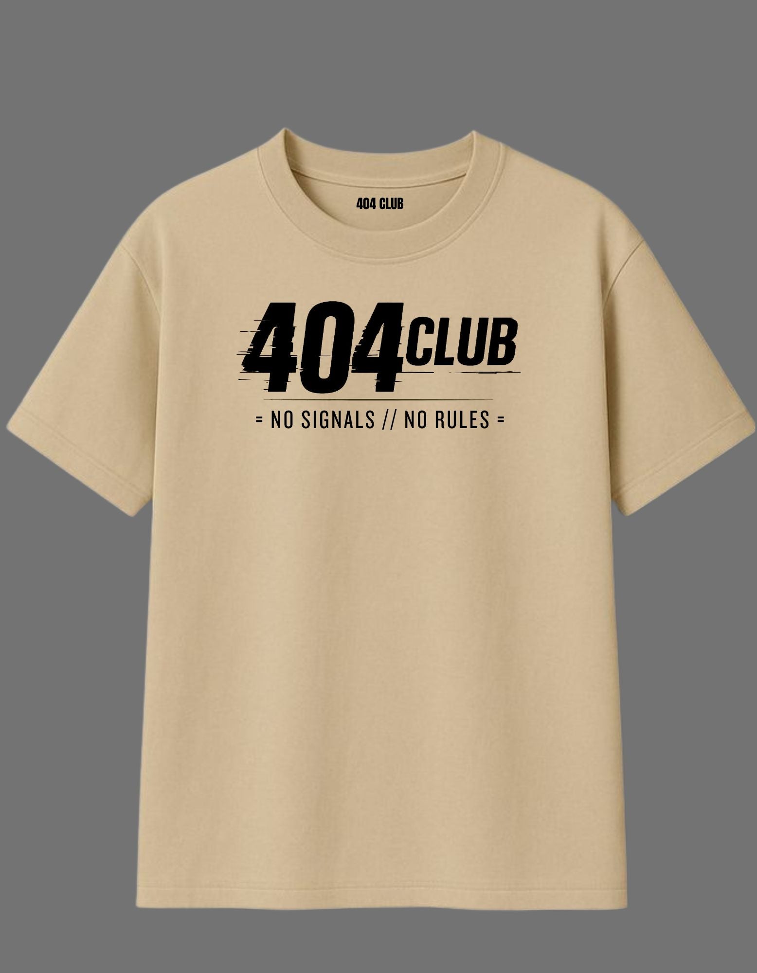 404 Club – Beige Signature Tee - Drop 001