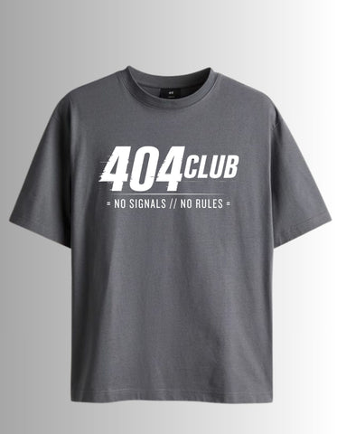 404 Club – Grey Signature Tee - Drop 001